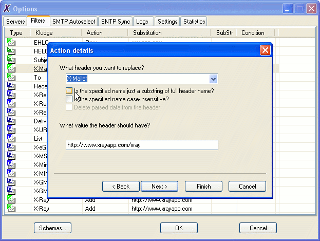 Screenshot of X-Ray Mail Assistant Beta